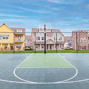 Community basketball court at the collective Columbia